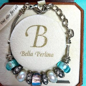 Aqua Pearl glass bead bracelet